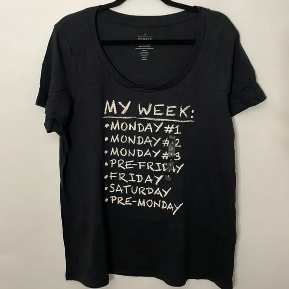 Torrid size 2 Graphic Daily week Monday tee tshirt - Picture 2 of 5